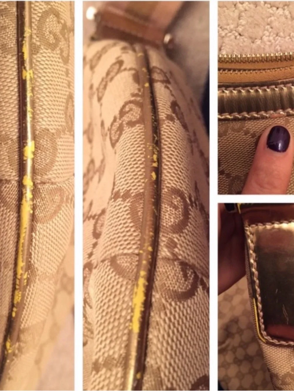 Gucci GG Monogram Canvas Half Moon Crescent Crossbody Bag